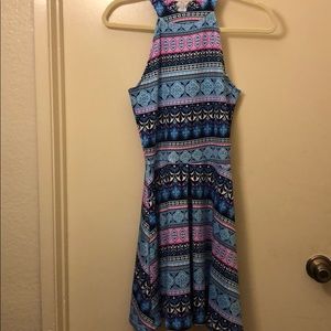 Pattern skater dress small